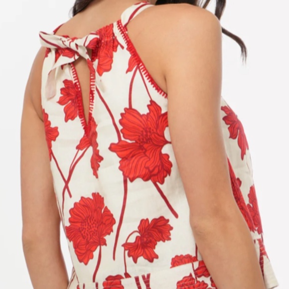 Gremlin Floral Linen Halter Top - Picture 2 of 4